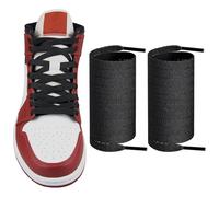 Endoto Cordones Planos para Air Jordan 1/2/3/4/5/6/7/8 Zapatillas, Repuesto Cordón Laces (Negro,50 pulgadas)