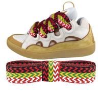 Endoto Cordones Planos para Lanvin Curb Zapatos, 3CM de Anchos Repuesto Cordon Laces (Multicolor, 62 pulgadas)