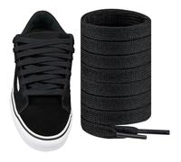 Endoto Cordones Planos para Vans Skool Zapatillas de Skate, 10MM Repuesto Cordon Laces - Negro, 28 pulgadas