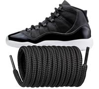 Endoto Cordones Redondos para Air Jordan 11 Zapatillas, 5MM Repuesto Cordon Laces para Sneaker (Negro, 60 pulgadas)