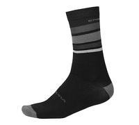ENDURA BaaBaa Merino Stripe Ciclismo Calcetines para Hombre, Matt Black, L