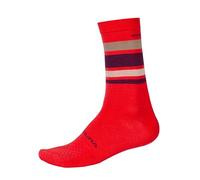 ENDURA BaaBaa Merino Stripe Ciclismo Calcetines para Hombre, Pomegranate, L