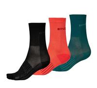 Endura CoolMax Race 3-PII Ciclismo Calcetines para Mujer, Black, One Size