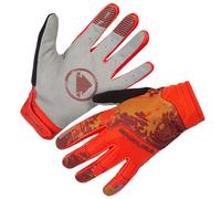 ENDURA | Guantes Largos Cortavientos SingleTrack Rojo - Guantes invernales cortavientos MTB Tejido cortavientos softshell en el revés con protección en nudillos y con forro suave interno Tejido