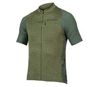 Endura Maillot de Ciclismo para Hombre GV500 Gravel Reiver de Manga Corta, Color Verde Oliva, Talla L