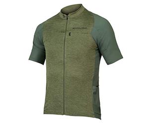 Endura Maillot de Ciclismo para Hombre GV500 Gravel Reiver de Manga Corta, Color Verde Oliva, Talla L