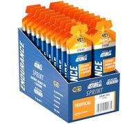 Endurance Energy Gel Sprint alto en carbohidratos Quick Energy on The Go con cafeína para deportes de rendimiento (paquete de 20 x 60 gramos) (Tropical)