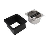Enduring Coffee Grounds Bucket Square Detachable | Easy Care Stainless Steel Knock Box | Compact for Coffee/Home/Coffee Shop | 7.3 x 6.8 x 4.3 inch 1107g