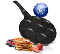 endusor Sartén Tortitas a Inducción (Ø26cm) antiadherente 7 hoyos | Gas Cerámica Eléctrica, para Huevos Fritos Panqueques Pancakes