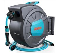 ENEACRO Enrollador Manguera Jardin de 35+2 m | Cartucho de manguera de pared con pistola pulverizadora de 10 funciones y función de enrollado automático, Garden Hose Reel