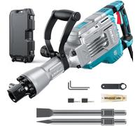 ENEACRO Martillo de Demolición 1700W SDS-Hex Martillo Rompe Hormigón, 65 Julios Potente Martillo Demoledor, Mango Antivibración, 2 Cinceles y Caja de Transporte con Rodillos