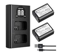 ENEGON NP-FW50 Batería de Repuesto (Paquete de 2) y Smart LED Cargador Dual USB para Sony ZV-E10 Alpha a6100, a6000, a6300, a6400, a6500, a3000, a5000, a5100, NEX 3/5/7 Series, SLT-A Series y más