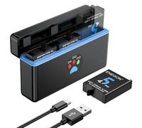 ENEGON Action 5 Pro - Kit de cargador de batería (3 unidades), baterías recargables de 2100 mAh y centro de carga rápida de 3 canales, compatible con cámaras DJI Action 5/4/3