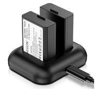 ENEGON Batería de Repuesto ((2 ×1680mAh)) y Cargador rápido para Canon LP-E10 y Canon EOS Rebel T3, T5, T6, Kiss X50,X70, EOS 1100D, EOS 1200D, EOS 1300D, EOS 2000D, 3000D, 4000D Cámara Digital