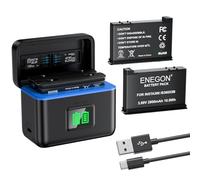 ENEGON Batería de repuesto para Insta360 X5, 2800 mAh, 2 baterías con pantalla LCD, cargador y caja de almacenamiento
