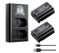 ENEGON Batería DMW-BLK22 de 2400mAh y Cargador Doble con Cable USB-Micro y Pantalla LCD para Cámaras Panasonic Lumix DC-S5, DC-S5 II/IIX, GH5 II, GH6, GH7, S5M2, GH5M2, S9 (Pack de 2)