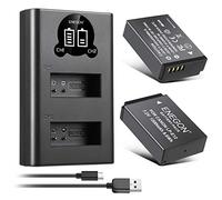ENEGON Batería LP-E12 (Paquete de 2 de 1200mAh) y Kit de Cargador de LCD Compatible con Las cámaras Digitales Canon Rebel SL1, PowerShot SX70 HS, EOS M, EOS M10, EOS M50, EOS M100