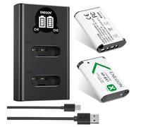 ENEGON Batería NP-BX1 (1300 mAh, 2 unidades) y cargador LCD para Sony NP-BX1 y Sony ZV-1, Cyber-Shot DSC-RX100, DSC-RX100 II/III/M4/M5/M6/M7//////VA, DSC-RX100M II, HDR-CX405