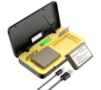 ENEGON Cargador LP-E10 con 2 baterías de 1680mAh, Carga rápida de 20W, Estuche con Ranura para Tarjeta SD, Compatible con Canon EOS 1100D, 1200D, 1300D, 2000D, 3000D, 4000D cámaras