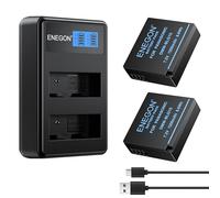 ENEGON DMW-BLE9 DMW-BLG10 Batería (2x1200mAh) y Cargador, + Cable USB-C y Pantalla LCD, para Panasonic Lumix DC-LX100 II, TZ202, TZ101, TZ99, TZ91, TZ81, DMC-GX7, DMC-GX9, DMC-GX80, DMC-GX85