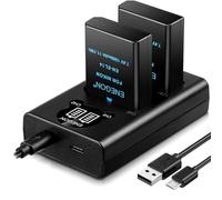 ENEGON EN-EL14 Batería de Repuesto Paquete de 2 y Smart LED Cargador Dual USB para Nikon EN-EL14/EL14a D5600 D5100 D5200 D5300 D5500 D3100 D3200 D3300 D3400 D3500 Coolpix P7000 P7100 P7200 P7700