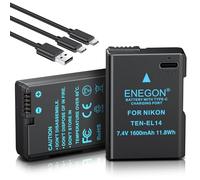 ENEGON EN-EL14 USB-C - Batería de Repuesto (1600 mAh, 2 Unidades) para Nikon EN-EL14/EN-EL14a, Compatible con Nikon D5300, D5600, D5100, D5200, D3100, D3200, D3300, D3400, D3500