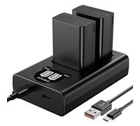 ENEGON EN-EL25 Batería de Repuesto 1600mAh(Paquete de 2) y Cargador de Doble Ranura y Pantalla LCD para Nikon Z30 Z50 ZFC Z50ii