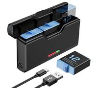 ENEGON Juego de baterías para Hero 12, 11, 10, 9-3 x 1800 mAh y Cargador de batería LCD USB de 3 Canales, Totalmente Compatible (3 baterías + 1 Cargador)