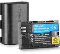 ENEGON LP-E6 baterías (Paquete de 2 3000mAh) para EOS R, R5C, 5D Mark II, 5D III, 5D IV, 5DS, 5DSR, 6D, 7D, 7D II, 7D III, 80D, 70D, 60D, 60Da, XC10, XC15