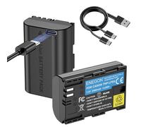 ENEGON LP-E6/LP-E6N USB-C Batería de Repuesto de Carga Directa de 2000 mAh (Pack Doble) para Canon LP-E6 Akuu, Compatible con Canon EOS 5D/5D Mark III/5D Mark IV, Canon EOS 6D/6d Mark II, Canon EOS