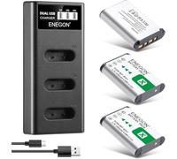 ENEGON NP-BX1 Juego de 3 Baterías de 1300 mAh y Cargador LCD para Sony NP-BX1 y Sony ZV-1, Cyber-Shot DSC-RX100, DSC-RX100 II/III/M4/M5/M6/M7////VA, DSC-RX100M II, HDR-CX44