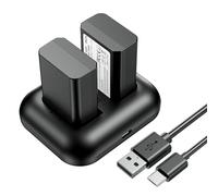 ENEGON NP-FW50 Batería 1300mAh(2 Piezas) y Kit de Cargador USB Dual para Sony ZV-E10, A6000, A6500, A6300, A6400, A7, A7II, A7RII, A7SII, A7S, A7S2, A7R, A7R2, A55, A5100, A5000, A3000, A55, RX10