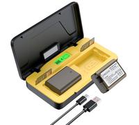 ENEGON NP-FW50 Cargador Rápido 20W Doble Batería con Almacenamiento, Compatible con Sony ZV-E10, A6000, A6500, A6300, A6400, A5000, A5100, A55, A7, A7II, A7RII, A7SII, A7S, A7S2, A7R, A7R2, RX10