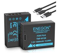 ENEGON NP-W126/W126S Baterías de Repuesto con Carga Directa USB-C 1500mAh (Pack de 2) para Fujifilm X100V, X100VI, X100F,X-A1, X-E1, X-E2, X-E3, X-M1, X-Pro1, X-T1, X-T3, HS30EXR, HS35EXR
