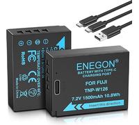 ENEGON NP-W126/W126S Baterías de Repuesto con Carga Directa USB-C 1500mAh (Pack de 2) para Fujifilm X100V, X100VI, X100F，X-A1, X-E1, X-E2, X-E3, X-M1, X-Pro1, X-T1, X-T3, HS30EXR, HS35EXR