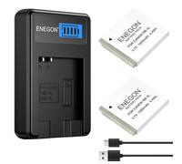 ENEGON Pack de 2 Baterías NB-4L de 1200mAh y Cargador, con Cable USB-C y Pantalla LCD, para Canon IXUS 30, 40, 50, 55, 60, 65, 70, 75, 80, 100, 110, 120, 130 IS,115, 220, 230, 255 HS