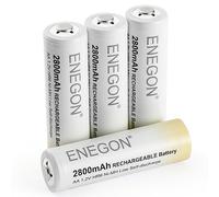 ENEGON Pilas AA Recargables de 2800 mAh - Alta Capacidad 1,2 V NI-MH AA Pilas precargadas - Baja autodescarga, Incluye Caja de Almacenamiento, 4 Unidades
