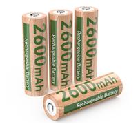 ENEGON Pilas Recargables 3,7 V 2600 mAh - Pack de 4 - Alta Capacidad - Compatibles con lámparas solares, linternas, proyectos electrónicos DIY (no Son equivalentes a Pilas AA/AAA)