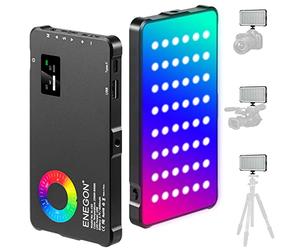 ENEGON RGB Video Light, Batería Recargable de 4000mAh incorporada LED Camera Light Full Color 24 Efectos de luz comunes, CRI≥95 2500-9000K LED Video Light Panel con función de Banco de energía.