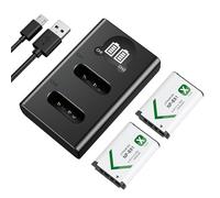 ENEGONPOW NP-BX1 Pack de 2 Baterías de Repuesto de 1300mAh con Cargador USB Dual LCD para Sony ZV-1, Cyber-Shot DSC-RX100, DSC-RX100 II/III/M4/M5/M6/M7/Inch///VA, DSC-RX100M II, HDR-CX405