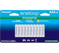 Eneloop Panasonic BK-4MCCA10FA AAA 2100 ciclos Ni-MH baterías Recargables precargadas, Paquete de 10 baterías