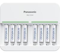 Eneloop Panasonic K-KJ63M3A8BA - Batería Recargable Avanzada, 8 Posiciones, Cargador rápido de 5 Horas con 8 Luces LED de Carga con 8 Pilas AAA