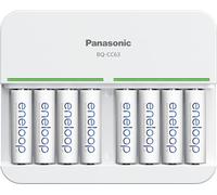 Eneloop Panasonic K-KJ63MCA8BA - Batería Recargable Avanzada, 8 Posiciones, Cargador rápido de 5 Horas con 8 Luces LED de Carga con 8 Pilas AA