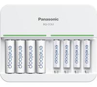 Eneloop Panasonic K-KJ63MCC44A - Batería Recargable Avanzada, 8 Posiciones, Cargador rápido de 5 Horas con 8 Luces LED de Carga con Pilas 4AA y 4 AAA