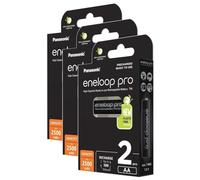 Eneloop Pro - Lote de 3 x 2 pilas recargables (2500 mAh, AA Ni-MH)