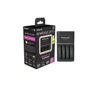 eneloop Pro SmartPlus Cargador, para 1-4 Pilas Recargables AA/AAA, 2h de Tiempo de Carga, 10 Funciones de Seguridad, 4 Pilas eneloop Pro AA (2500 mAh) Incluidas