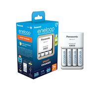 eneloop Smart Cargador, para 1-4 Pilas Recargables AA/AAA, 7h de Tiempo de Carga, 7 Funciones de Seguridad, 4 Pilas eneloop AA (2000 mAh) Incluidas