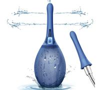 Enema Bulbo Anti-Reflujo, Enemas Lavados Puede Conectarse al Tubo de la Ducha, Ducha Enema aliviar el estreñimiento para Limpieza de Colon en Hombres y Mujere (Azul Oscuro 245ml)