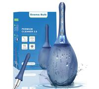 Enema Bulbo Anti-Reflujo, Enemas Lavados Puede Conectarse al Tubo de la Ducha, Ducha Enema aliviar el estreñimiento para Limpieza de Colon en Hombres y Mujere (Azul Oscuro 245ml)