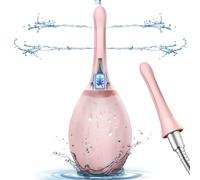 Enema Bulbo Anti-Reflujo, Enemas Lavados Puede Conectarse al Tubo de la Ducha, Ducha Enema aliviar el estreñimiento para Limpieza de Colon en Hombres y Mujere (Rose 245ml)